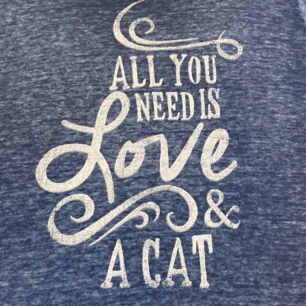 Cato All You Need Is Love & A Cat Burnout Top XL - Picture 4 of 8